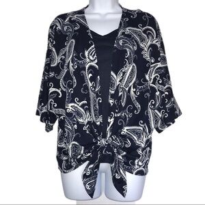 2/$15 Evolve LA Stretch Tie Front Cardigan Top M